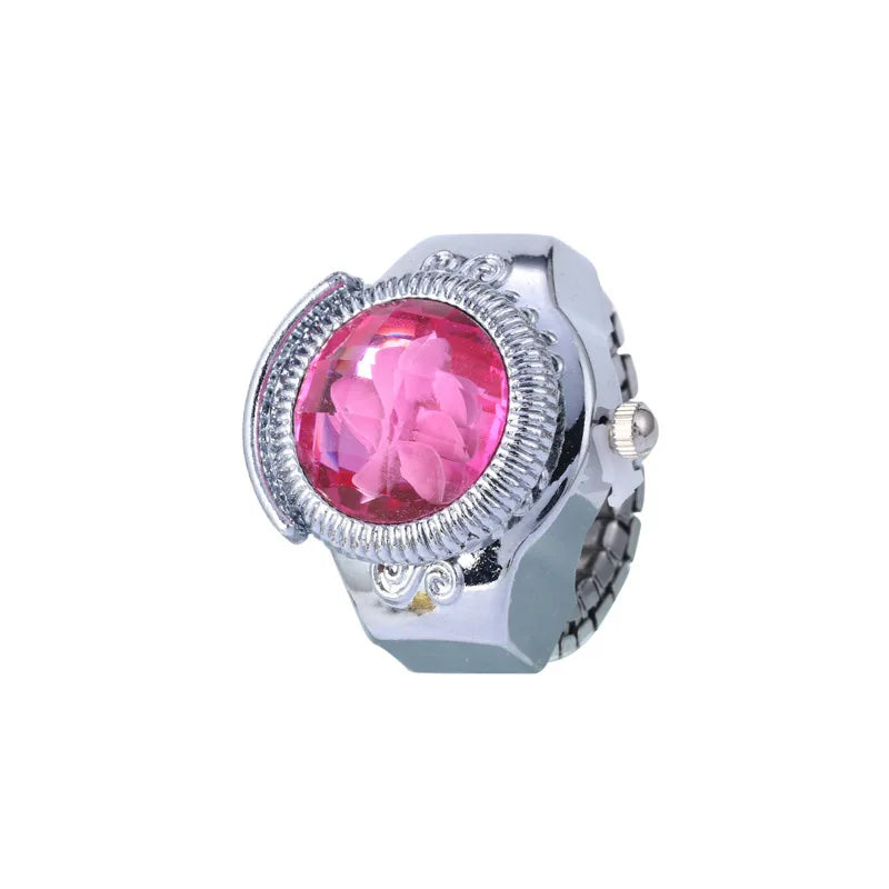 Luxury Ring Clock Elastic Stretchy Quartz Watches Rings for Men Ladies Man Male Finger Hour Functional Vintage Pocket Jewelry